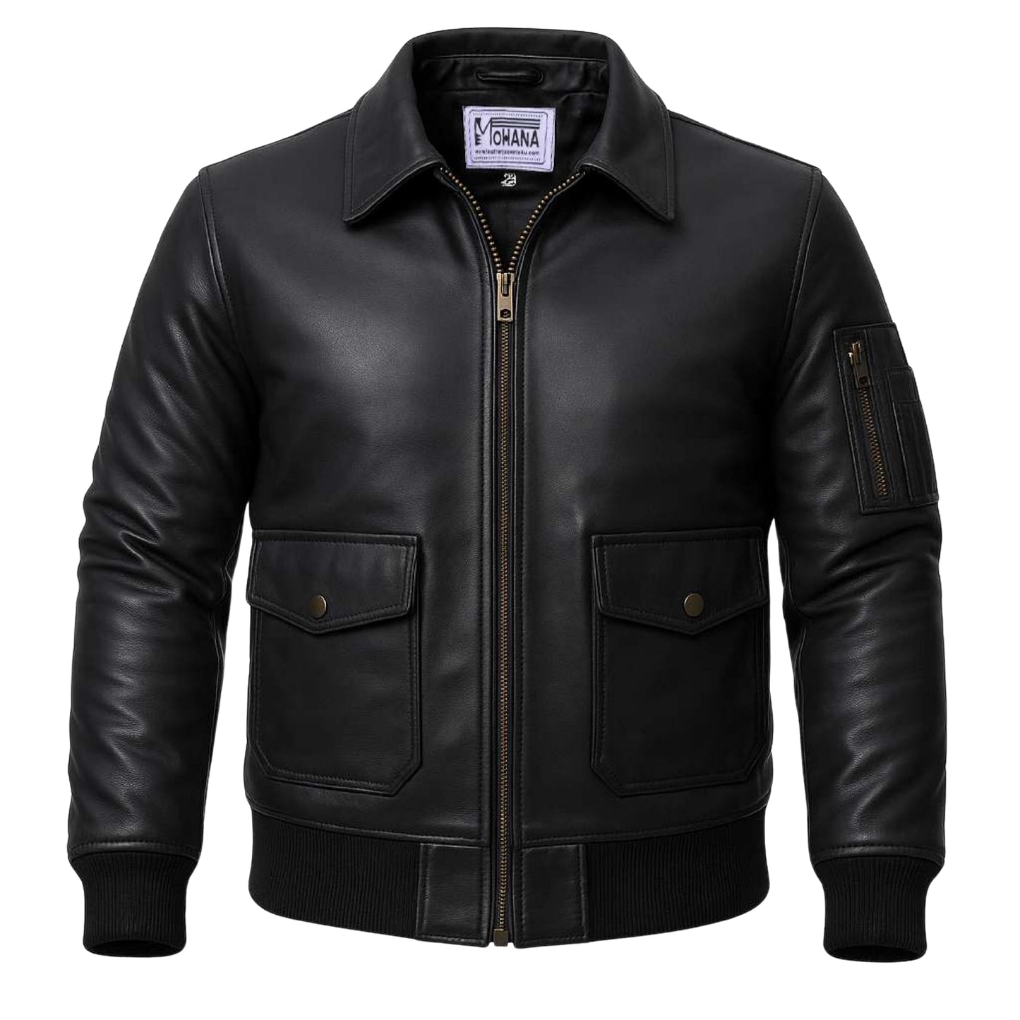 Buy Genuine Leather Men’s Biker Jacket with Shoulder Paddings & Zipper – Premium Ride-Ready Protection with Timeless Style