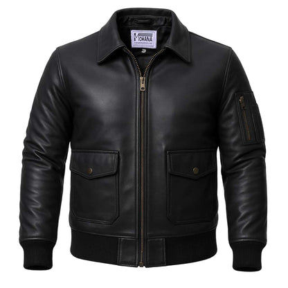 Buy Genuine Leather Men’s Biker Jacket with Shoulder Paddings & Zipper – Premium Ride-Ready Protection with Timeless Style