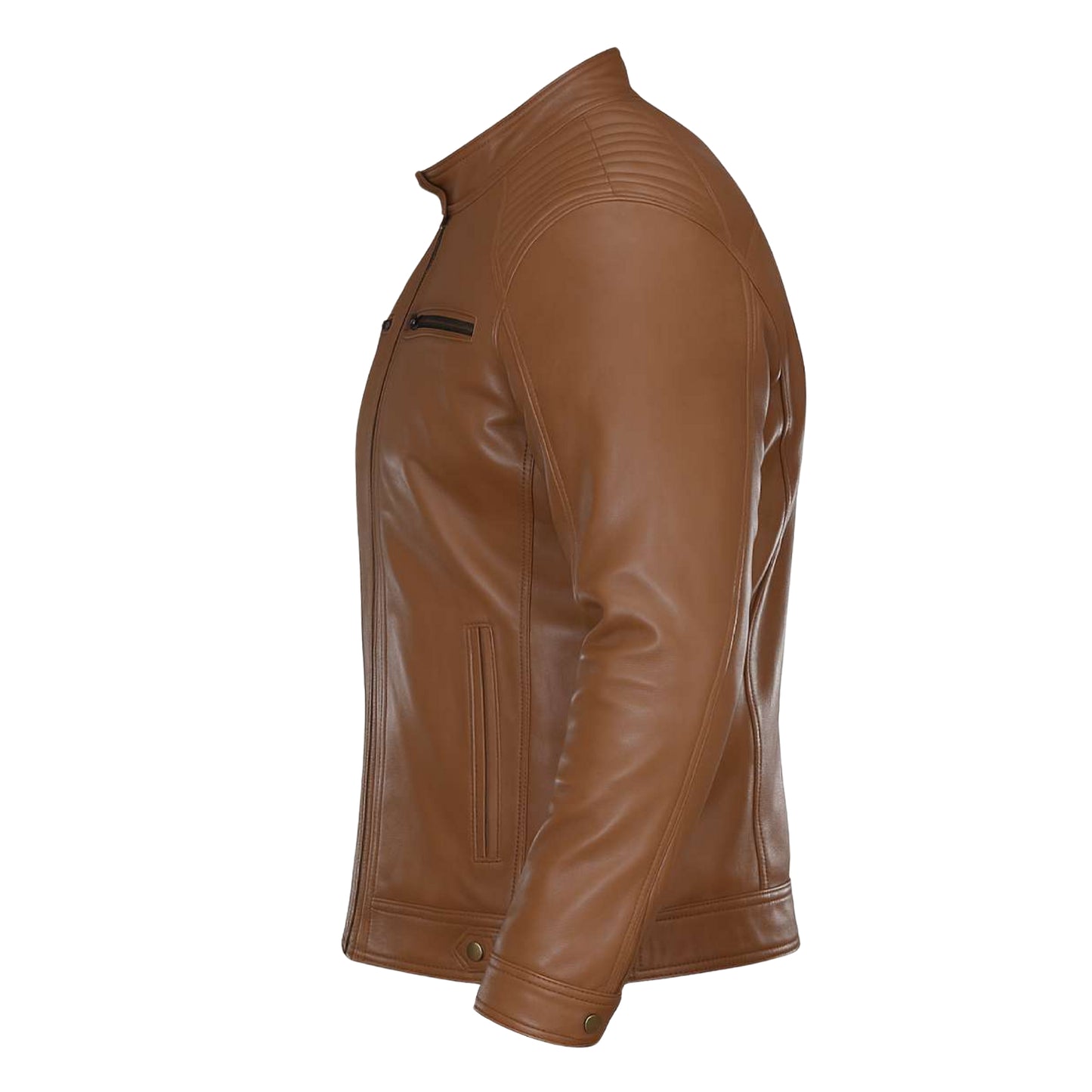 Buy Men’s Moto Tan Biker Leather Jacket – Premium Leather Outerwear for Speed, Comfort & All-Season Style