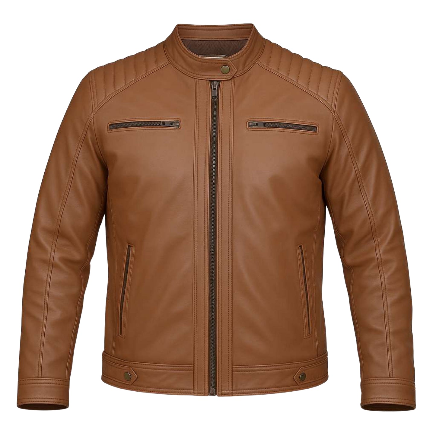 Buy Men’s Moto Tan Biker Leather Jacket – Premium Leather Outerwear for Speed, Comfort & All-Season Style
