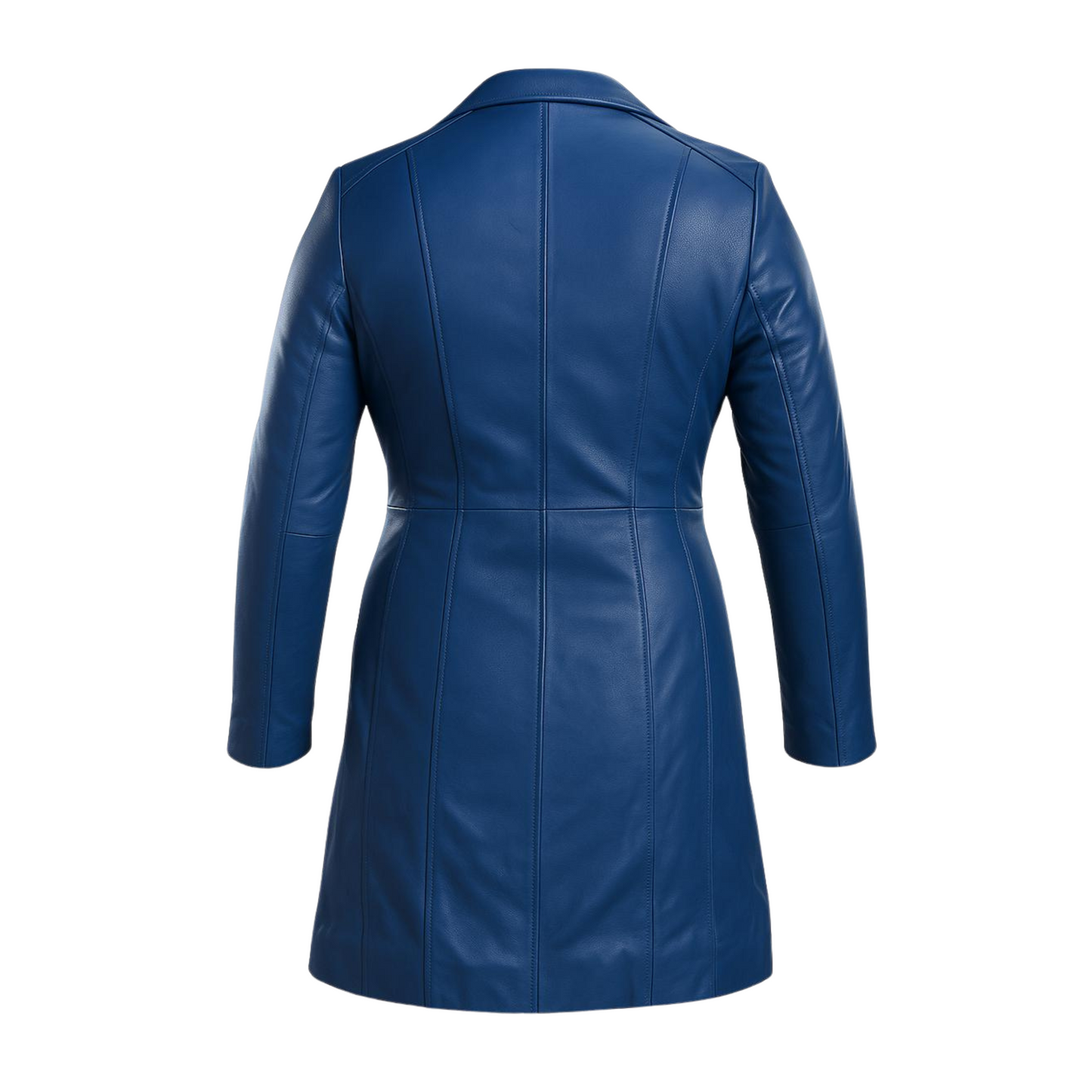 Buy Blue Trench Real Leather Coat for Women – Genuine Leather Long Trench for Elegant Style, Everyday Comfort, Winter Warmth & Year-Round Versatility