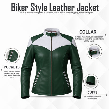 Buy Green Leather Biker Jacket – Premium Unisex Motorcycle Outerwear for All-Season Comfort & Timeless Road Style