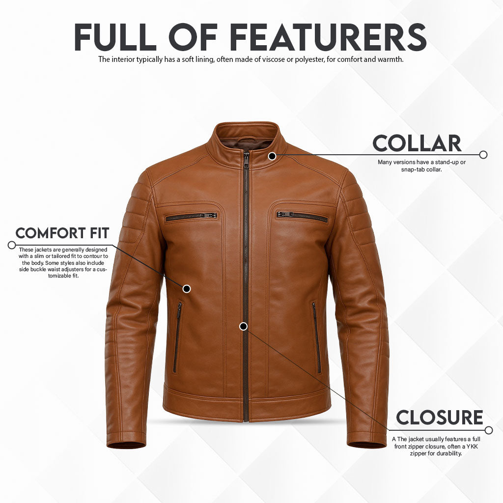 Buy Brown Men Leather Jacket – Premium Classic Outerwear for Everyday Style & Durability