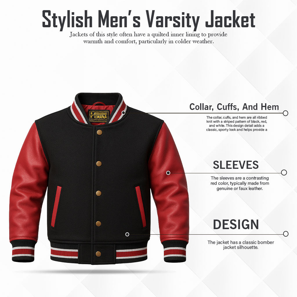 Buy Letterman Leather Red Jacket – Premium Unisex Varsity Outerwear with Timeless Style & Everyday Comfort