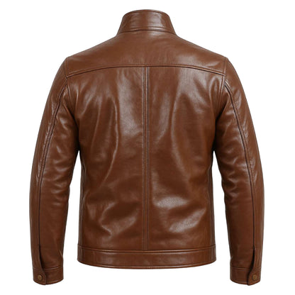 Buy Stellar Brown Leather Men’s Jacket – Premium Outerwear for Style, Comfort & Enduring Performance