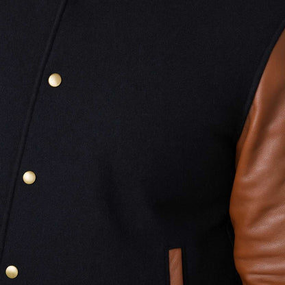 Buy Men’s Letterman Varsity Jacket with Brown Sleeves – Premium Leather Sleeves & Classic Fit