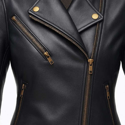 Buy Ladies Short Biker Leather Jacket – Premium Leather Build, Tailored Fit & Effortless Street-Ready Style