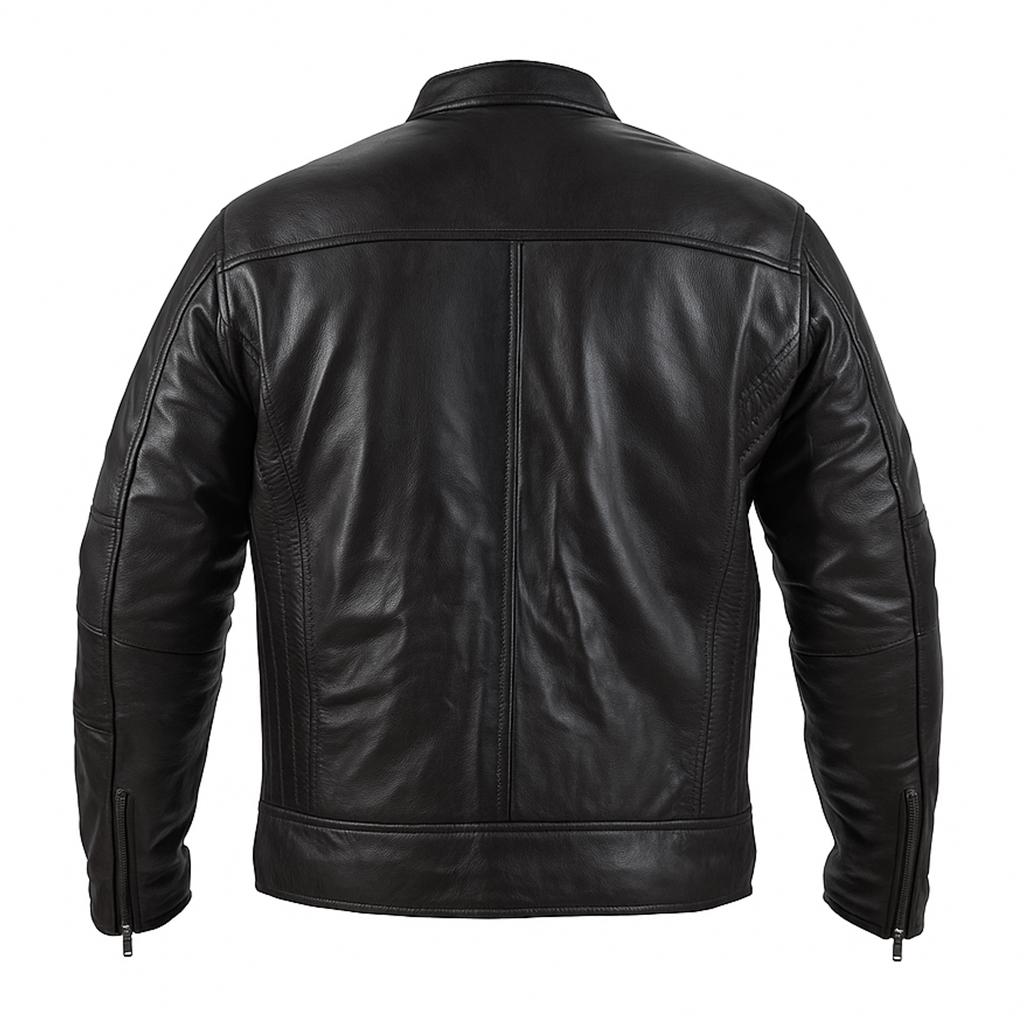 Buy Alpha Black Leather Motorcycle Jacket with Armor for Men – 4 Season Riding Jacket for Safety, Style, Comfort & All-Weather Performance