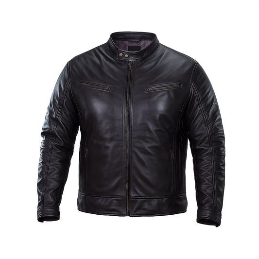 Buy Men’s Genuine Lambskin Leather Classic Biker Style Jacket – Premium Motorcycle Outerwear for Timeless Edge, All-Day Comfort, Road-Ready Durability & All-Season Versatility