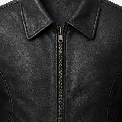 Buy Women Racer Black Leather Jacket – Premium Leather, Sleek Fit & Timeless Biker Appeal