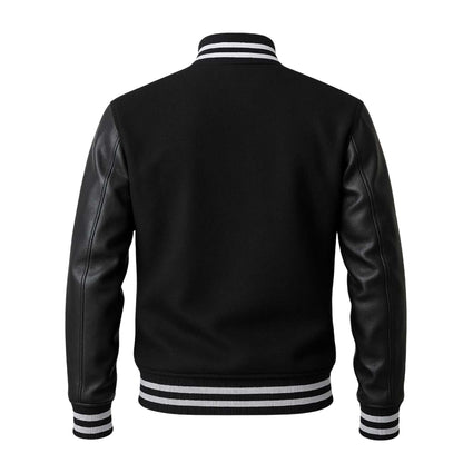 Buy Black Varsity Letterman Jacket – Premium Unisex Leather Outerwear with Classic Collegiate Style & Modern Comfort