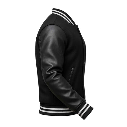 Buy Black Varsity Letterman Jacket – Premium Unisex Leather Outerwear with Classic Collegiate Style & Modern Comfort
