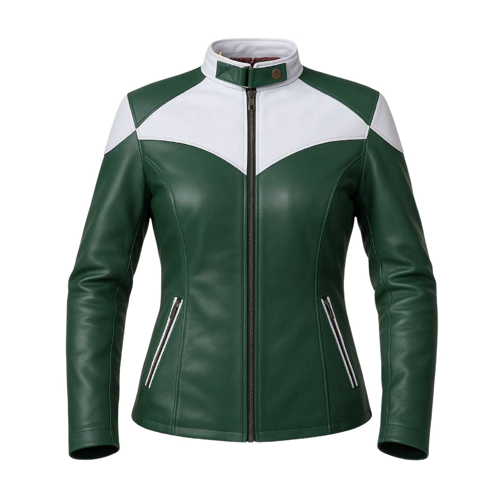 Buy Green Leather Biker Jacket – Premium Unisex Motorcycle Outerwear for All-Season Comfort & Timeless Road Style
