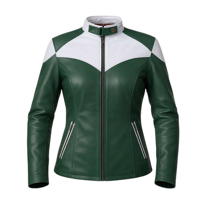 Buy Green Leather Biker Jacket – Premium Unisex Motorcycle Outerwear for All-Season Comfort & Timeless Road Style