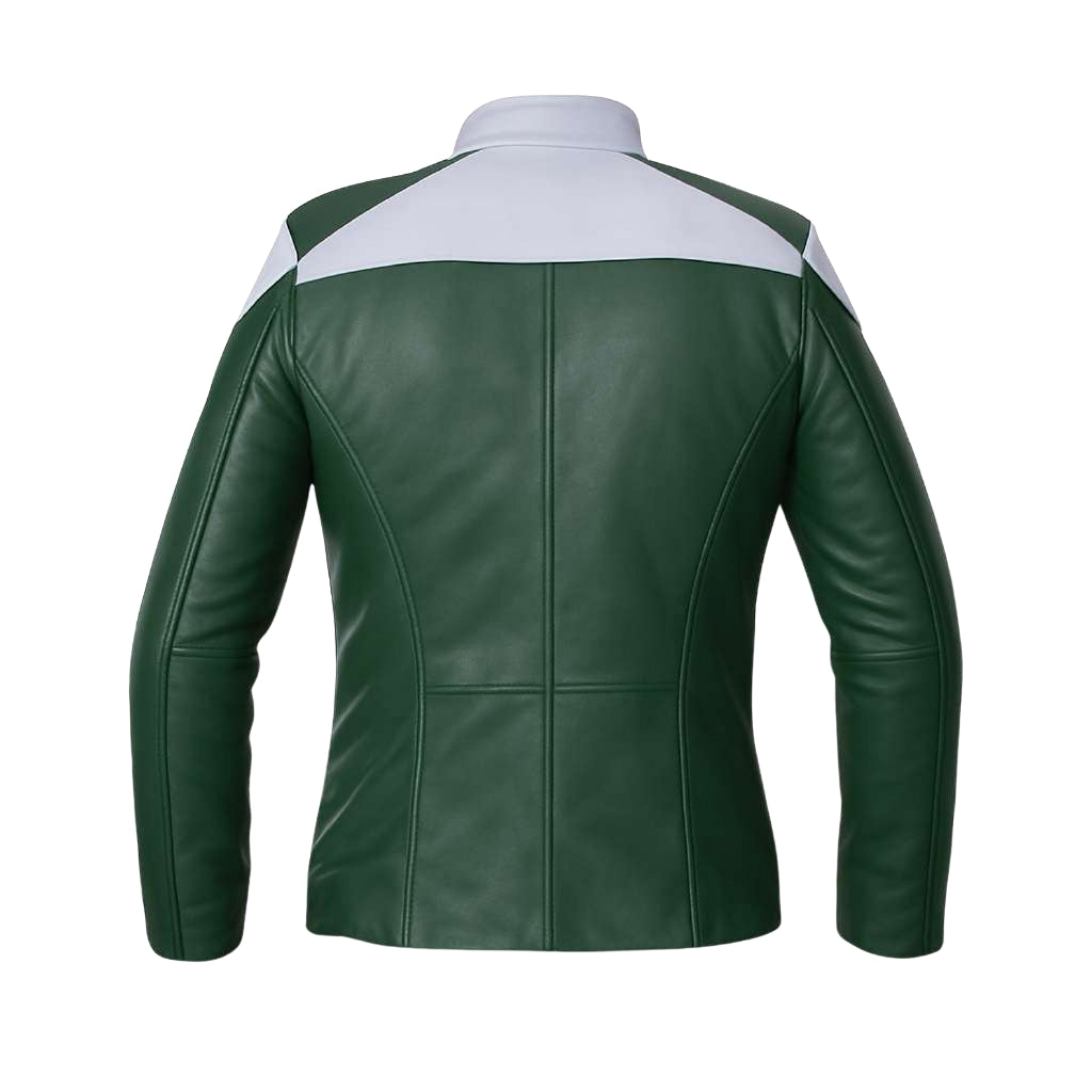Buy Green Leather Biker Jacket – Premium Unisex Motorcycle Outerwear for All-Season Comfort & Timeless Road Style